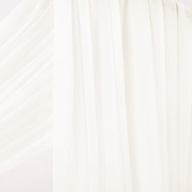 Socomi Ivory White sheer fabric adds delicate ambiance and versatile decorative swags.