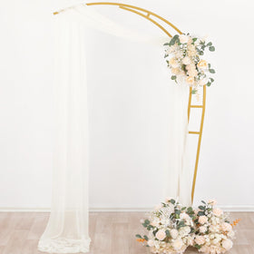 Socomi Ivory White arch draping in outdoor setup enhances folds and movement.