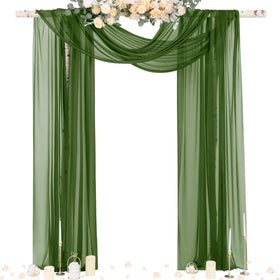 Socomi olive green arch draping panel close-up showing soft fabric texture for elegant backdrop.