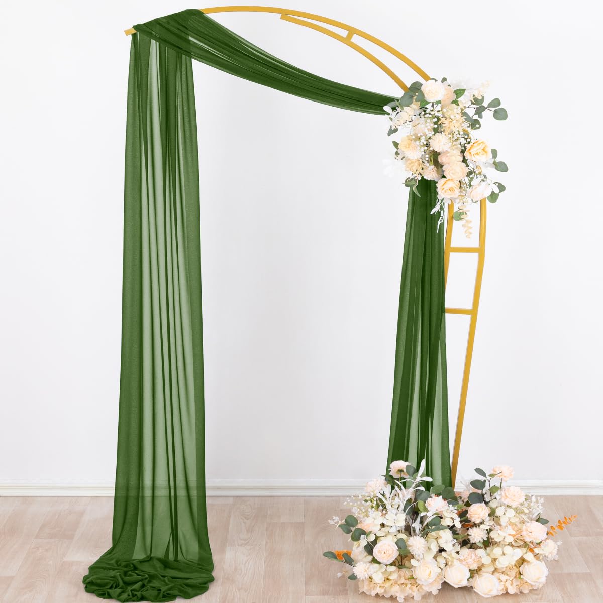Socomi olive green arch draping panel wedding decor elevate ambiance.