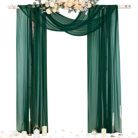 Socomi wedding arch draping panel in emerald green for elegant ceremony backdrop.