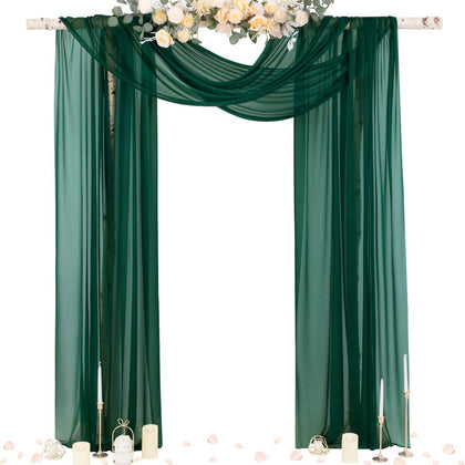 Socomi wedding arch draping panel in emerald green for elegant ceremony backdrop.