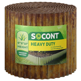 SOCONT corrugated metal edging close-up showing durable outdoor border for gardens.