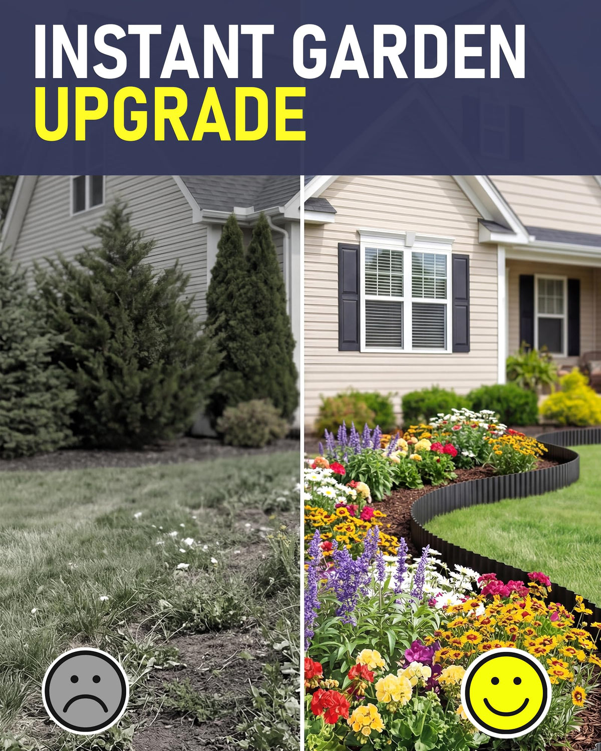 SOCONT durable metal edging outdoors withstands weather for long-term use.