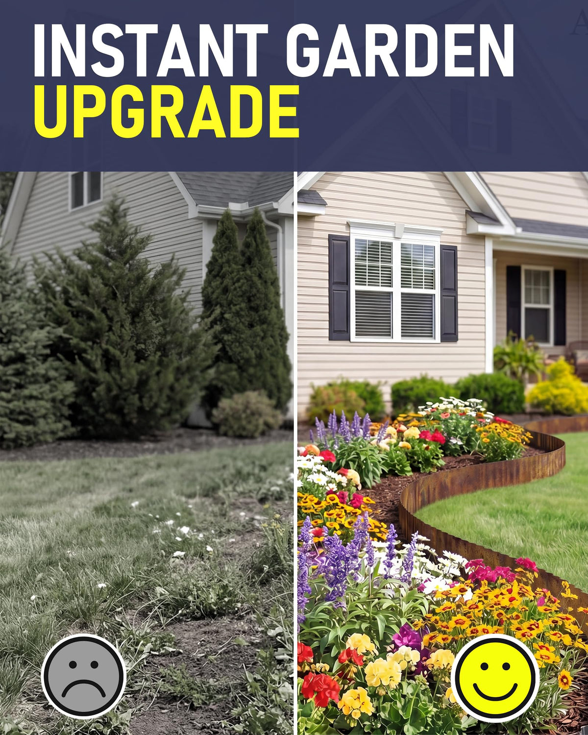 SOCONT rusty finish adds rustic charm to garden borders.