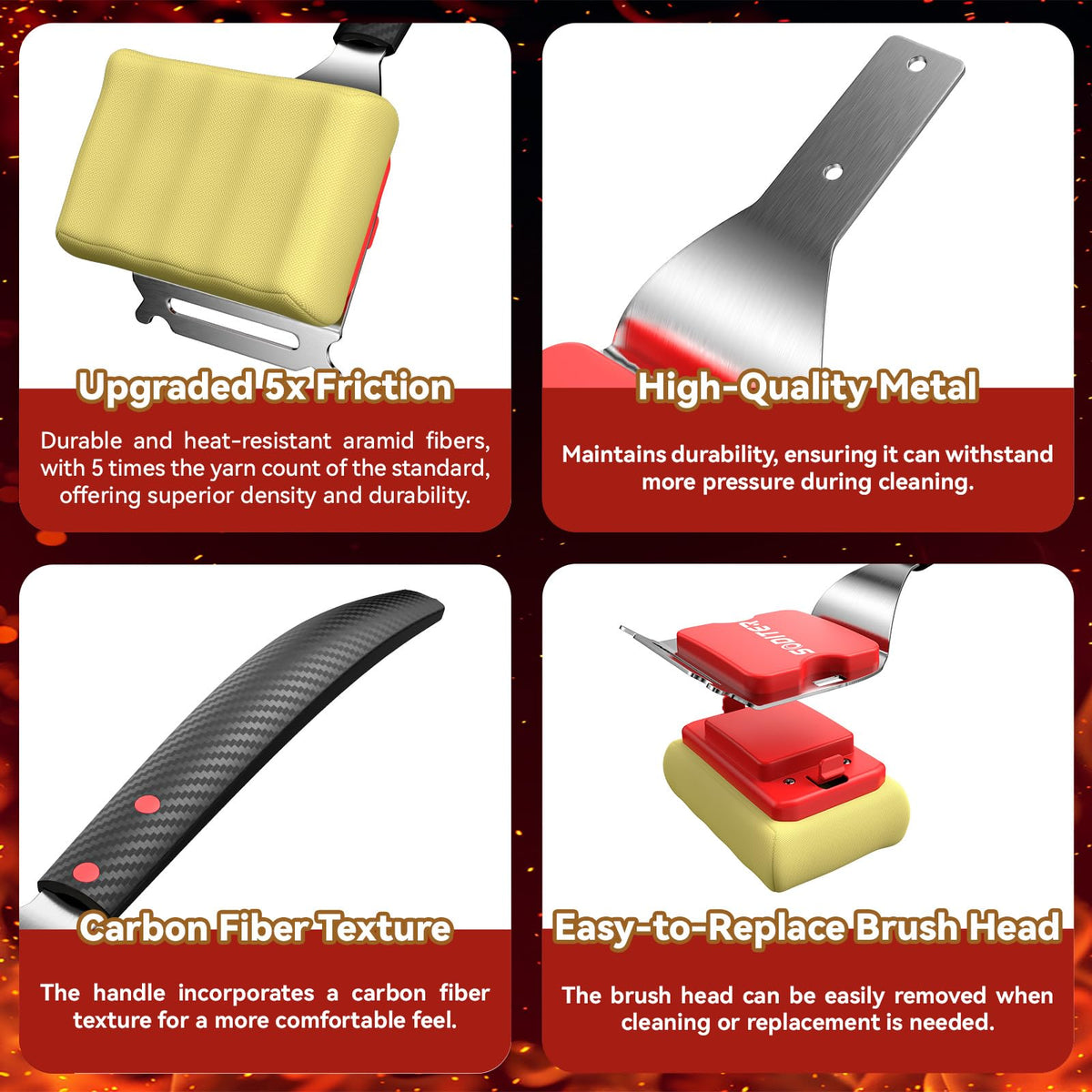 Soditer all-grills compatibility for charcoal, gas, ceramic, and more