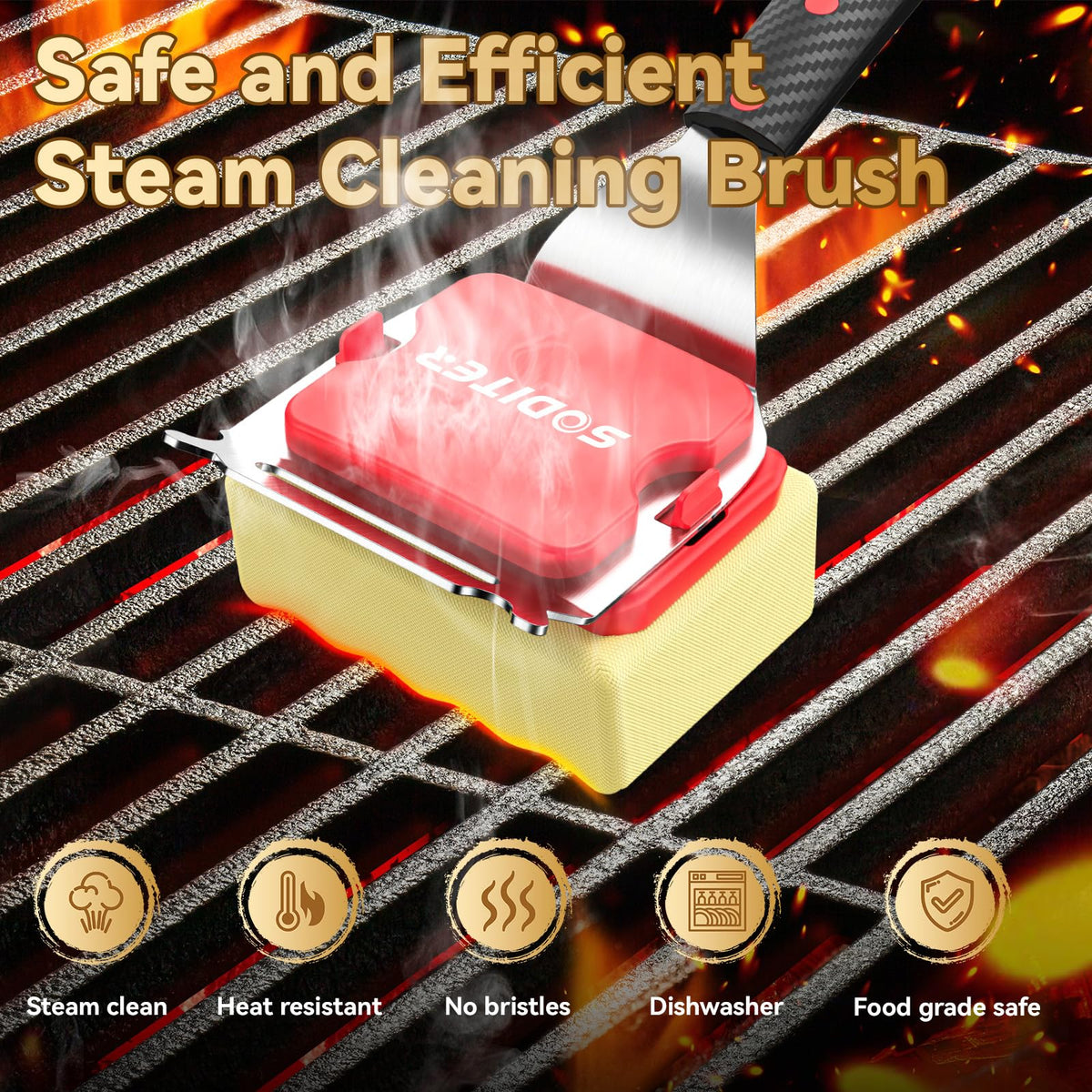Soditer two brush heads replaceable design for versatile maintenance