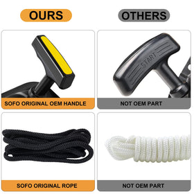 SOFO 460cc pull-start assembly ensures sturdy, rapid recoil for busy days.