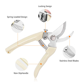 SoftSense bypass blade pruner with one-handed lock for safe storage.