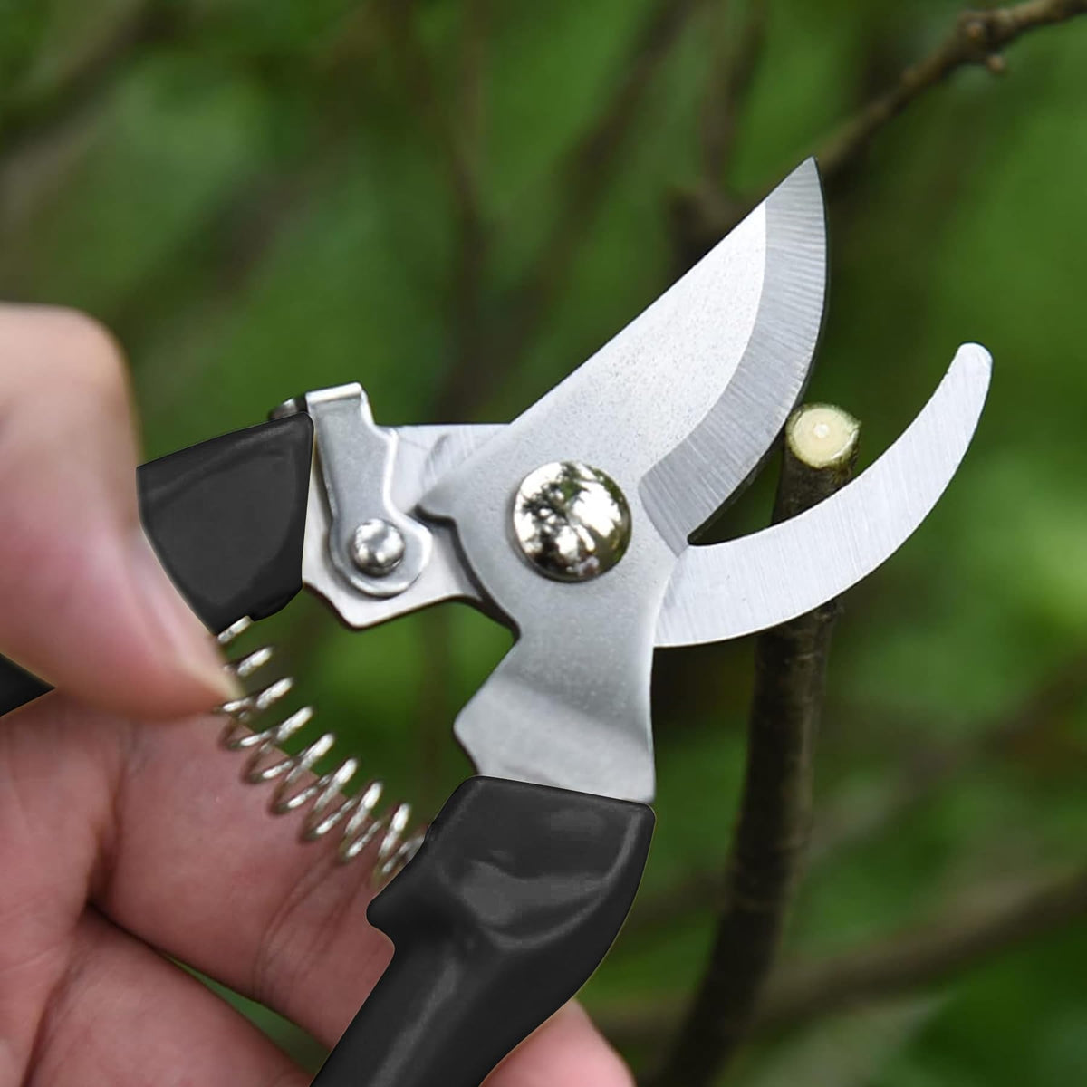SoftSense Garden Scissors stainless steel blade for clean cuts on flowers and branches.