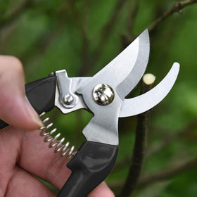 SoftSense Garden Scissors stainless steel blade for clean cuts on flowers and branches.