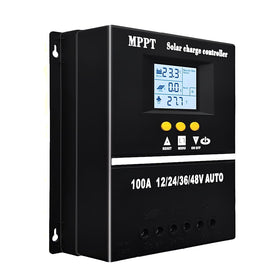 SOGTICPS 100A MPPT controller with LCD displays real-time charging data