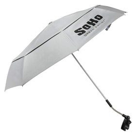 SoHo Urban Artist UV Sunscreen Umbrella clamp attaches securely to chairs or easels.
