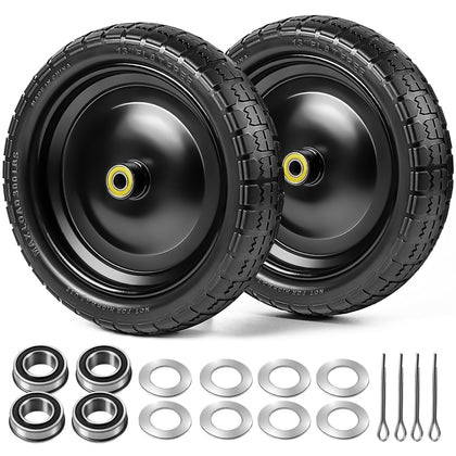 Soiiw 13-inch solid free wheel with puncture-proof tire for carts