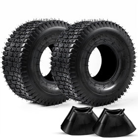Soiiw 15x6-00-6 front tire tread improves turf traction.
