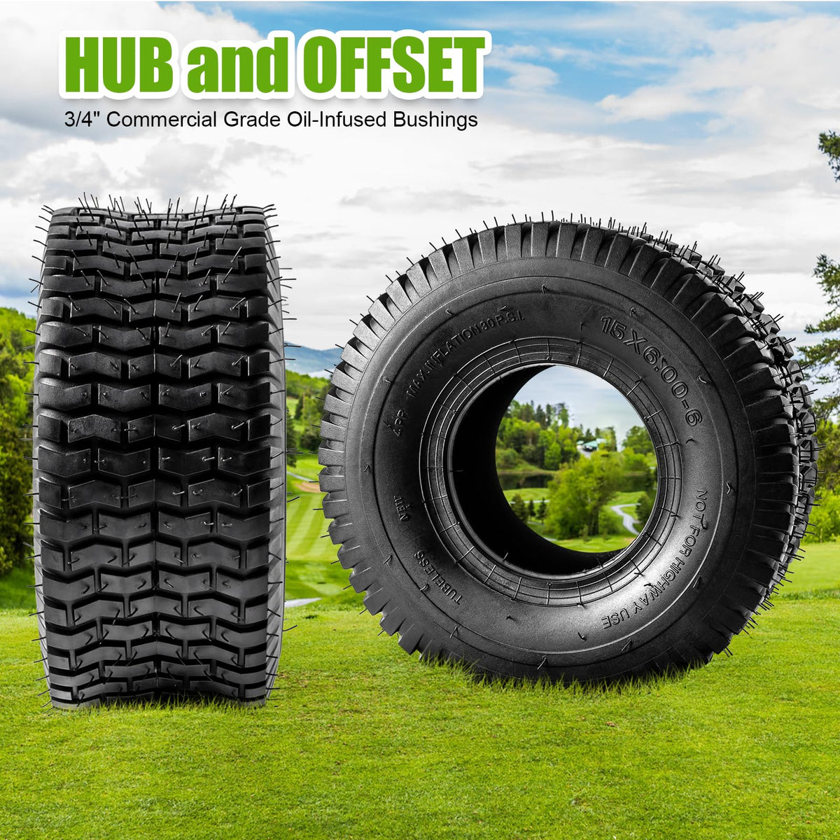 Soiiw turf-friendly tread minimizes soil disturbance during mowing.