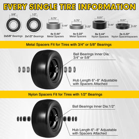Soiiw two-tire package includes bearings and spacers.