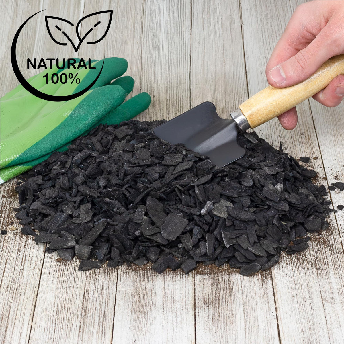 Label highlights pure, additive-free composition for soil health enthusiasts.