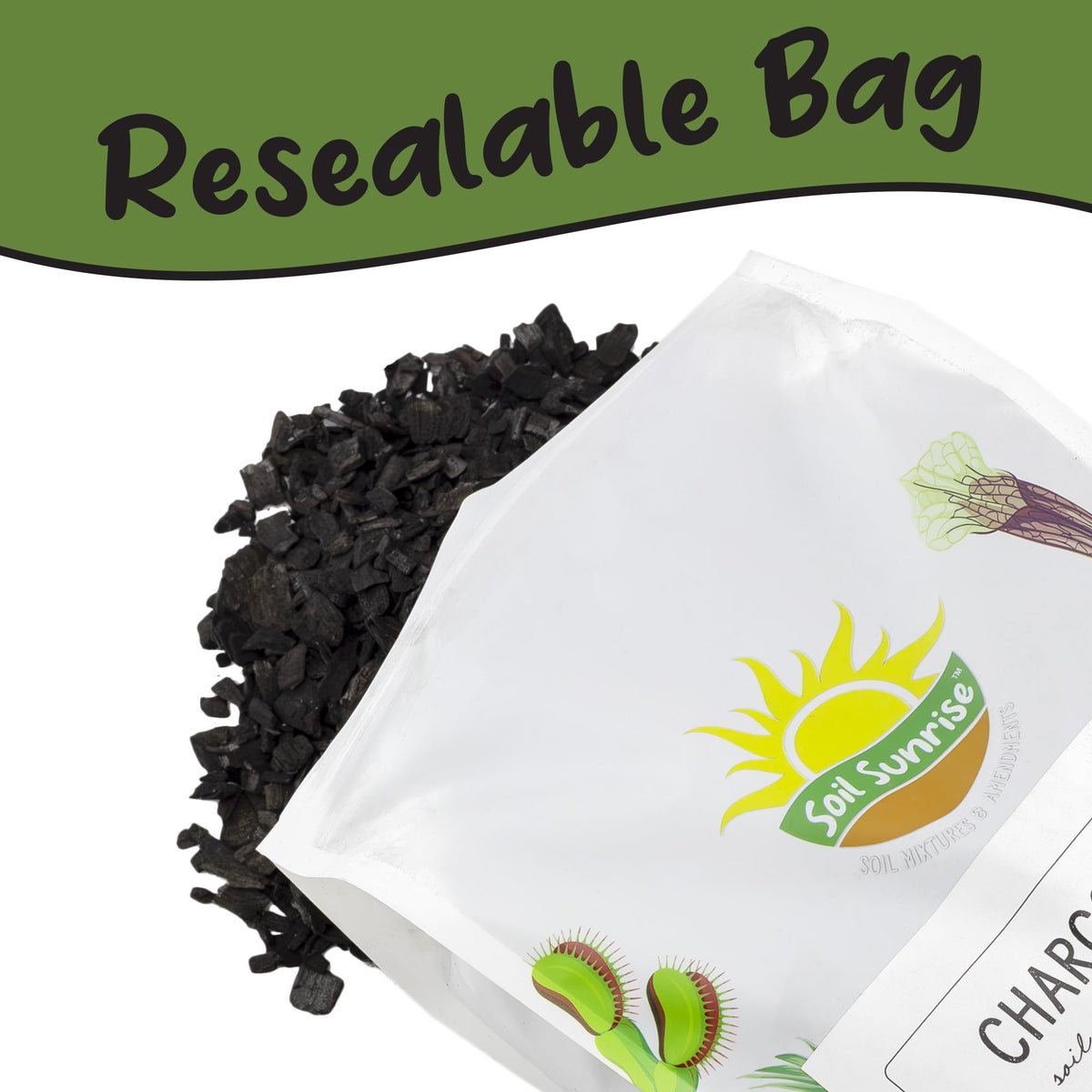 Natural hardwood charcoal product by Soil Sunrise for hobbyists.