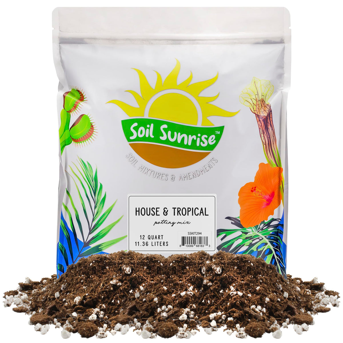 Soil Sunrise tropical potting mix bag ready for indoor plant potting and care