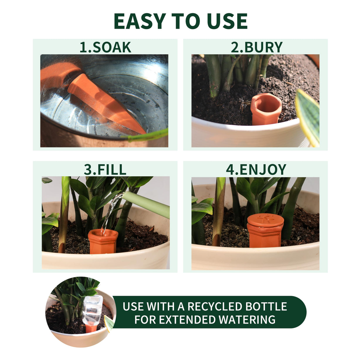 Soilagua eight-pack set ready for automatic vacation watering