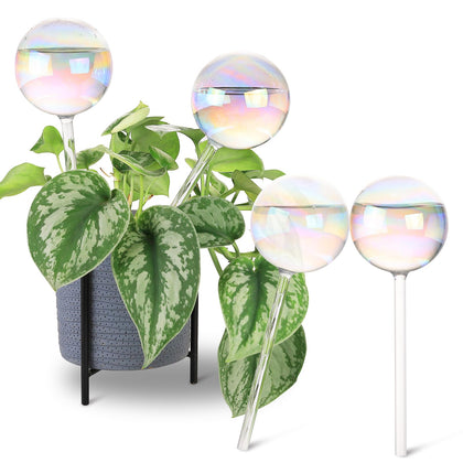 Soilagua iridescent glass water bulb adds shimmer while hydrating plants