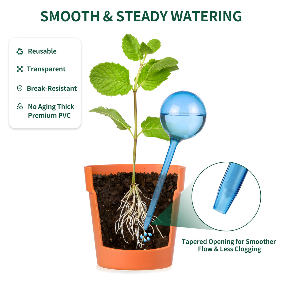 Soilagua premium PVC water globes slow irrigation