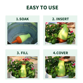 Soilagua self-watering planter insert simplifies plant care while away.