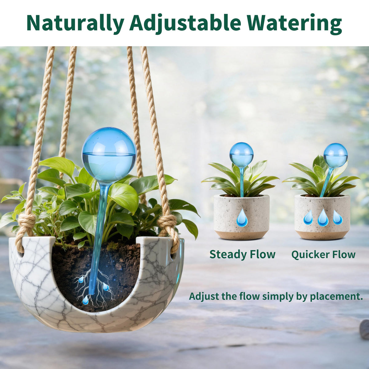 Soilagua simple setup and easy-to-use watering globes