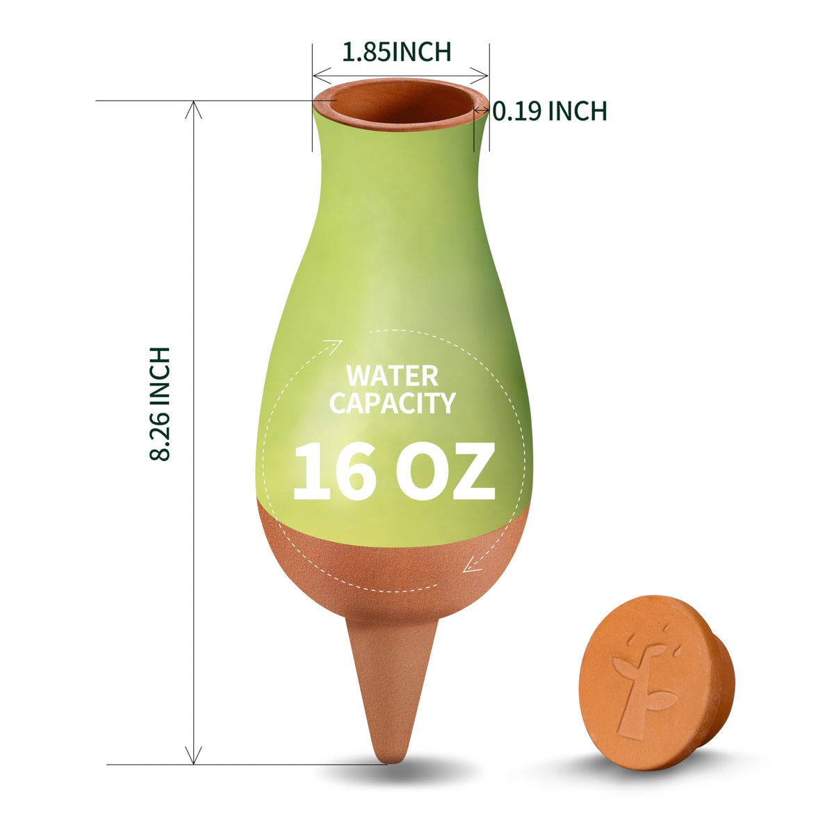 Soilagua 16 oz watering globe extends intervals between waterings for busy gardeners.