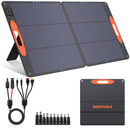 SOKIOVOLA 110W folded panel for easy transport and compact storage.