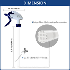 Solala nozzle for 24oz bottle delivers leakproof spray during cleaning.