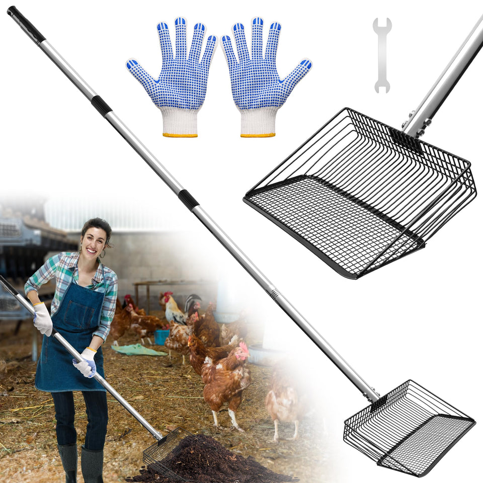 Solaradgy 10-inch dual-spec pore scoop for efficient coop cleaning