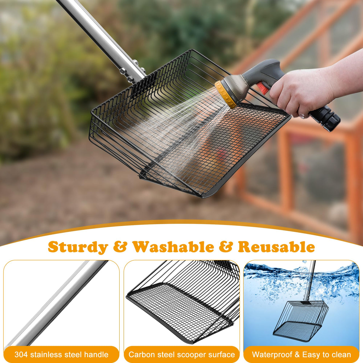 Solaradgy carbon steel scoop surface supports sturdy waste collection