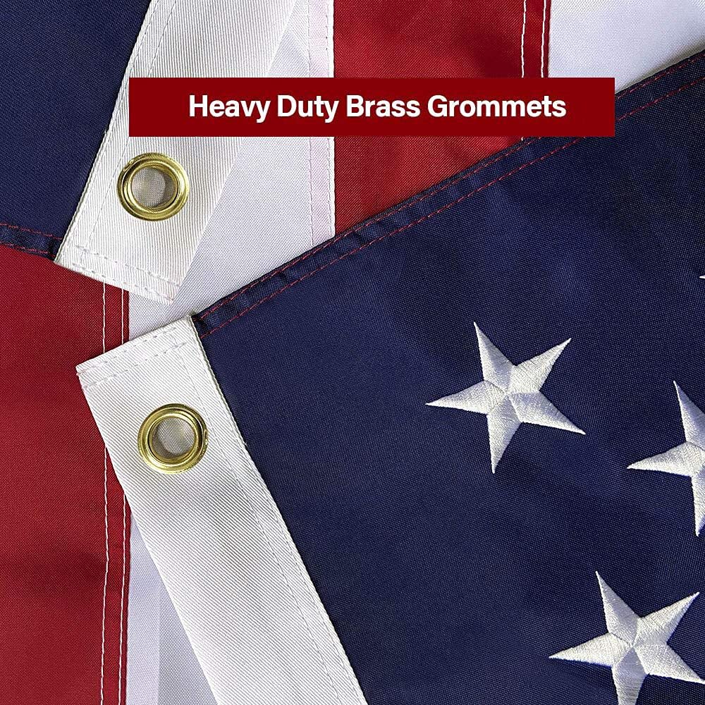 SolarStar flag features brass grommets for secure outdoor hanging.