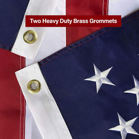 SolarStar flag with brass grommets for sturdy, easy hanging on any pole.