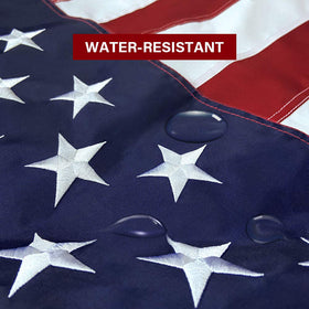 SolarStar 3x5 flag with heavy duty header supports reliable mounting and longevity.