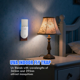 Solarush indoor UV fly trap top view shows discreet operation in living areas.