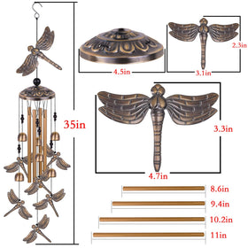 Solawindchime bronze dragonfly garden decor enhances outdoor spaces with nature-inspired elegance.