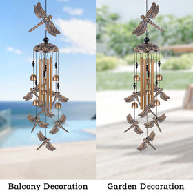 Solawindchime bronze dragonfly patio decor complements balconies with bold visual impact.