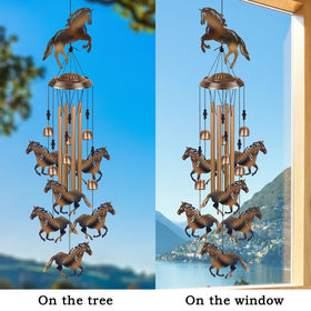 Solawindchime bronze horses wind chimes indoors for cozy ambiance