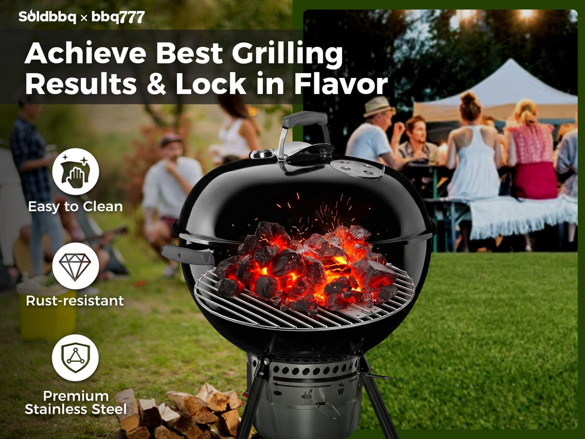 SoldBBQ One-Touch cleaning system installation demonstrates simple tool-free setup.
