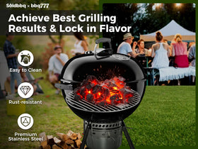 SoldBBQ One-Touch cleaning system installation demonstrates simple tool-free setup.