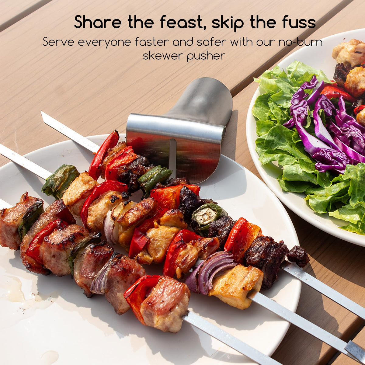 SOLEADER flat skewers prevent food from spinning on grills