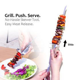 SOLEADER 17 inch skewers maximize grill space for larger batches