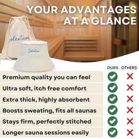 SOLENTUM Unisex sauna headgear supports comfortable sessions in steam and dry saunas