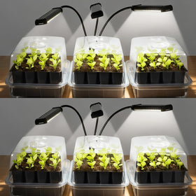 SOLIGT 144-cell seed starter trays with grow lights enabling early germination