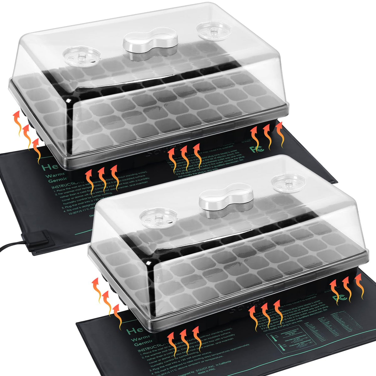 SOLIGT 2-set 60-cell seed starter trays for efficient seed propagation.