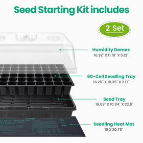 SOLIGT clear humidity dome 2-pack maintains moisture while viewing seedlings.