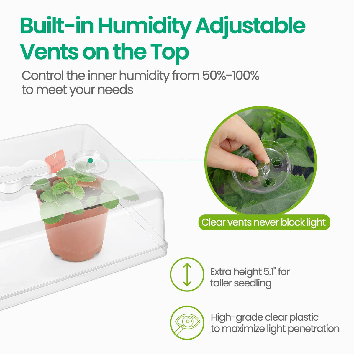 SOLIGT seedling heat mats 10x20.75 inch provide even warmth for germination.
